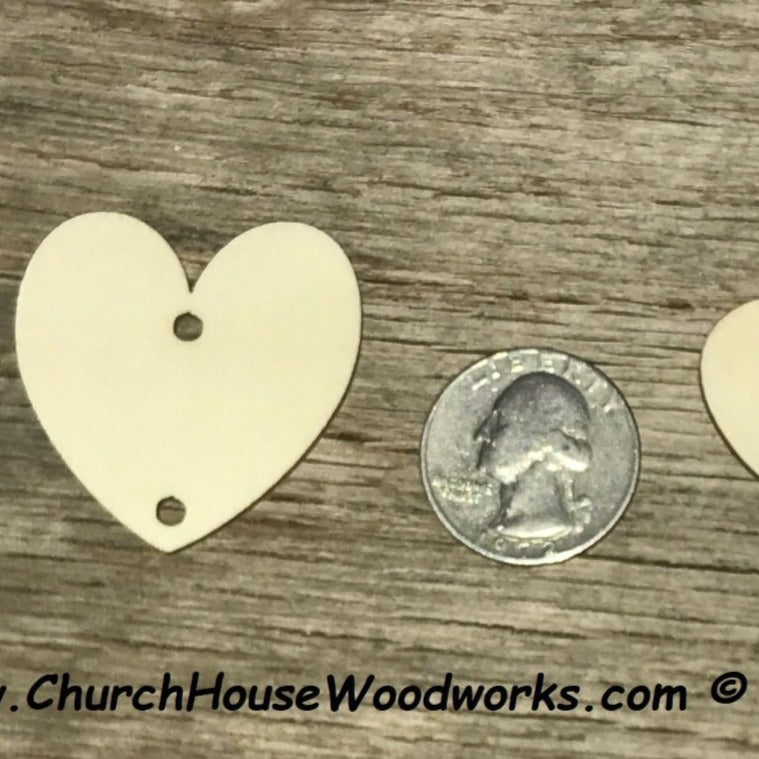 TWO Hole Heart Tags 100 QTY - 1-1/2 inch – Church House Woodworks